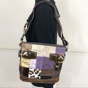 Coach Brown patchwork  crossbody bag